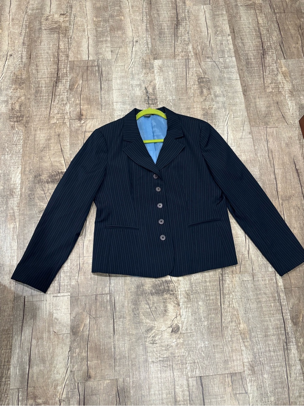 Women’s Van Heusen Navy Pinstripe Blazer Jacket & Pants - Classic Tailored Style